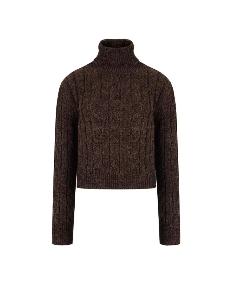 더로랑 Velvet cable turtleneck knit